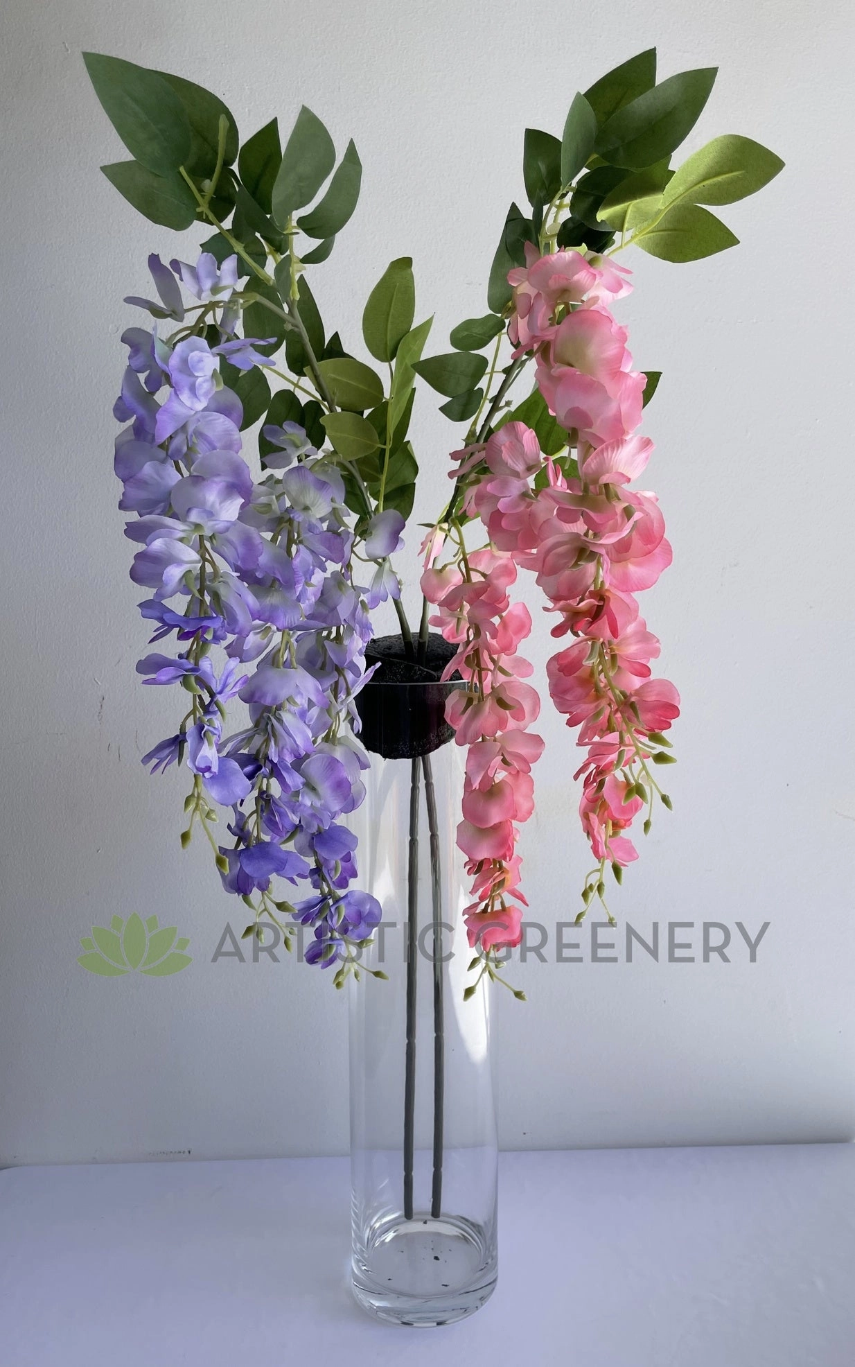 HP0087 Hanging Wisteria 110cm Pink / Lilac