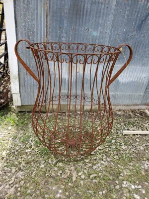 Huge & Wide Wrought Iron 35" Tall Fancy Urn For Decor decorative plants  