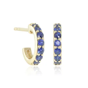 Huggie Hoop Earrings in Sapphires