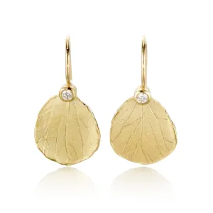 Hydrangea Petal & Diamond Drop Earrings