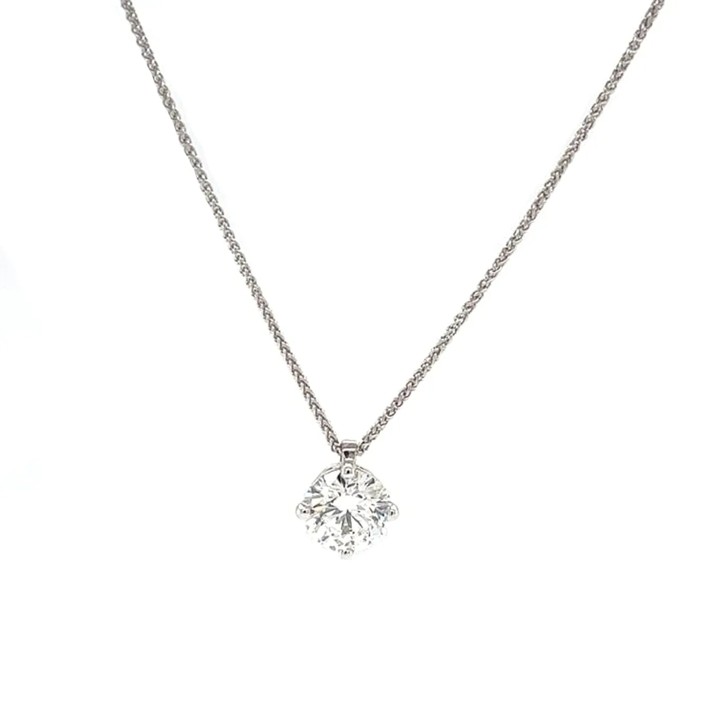 IGI 1.60ct Round Natural Diamond J Color?Si1 Clarity Platinum Pendant Necklace