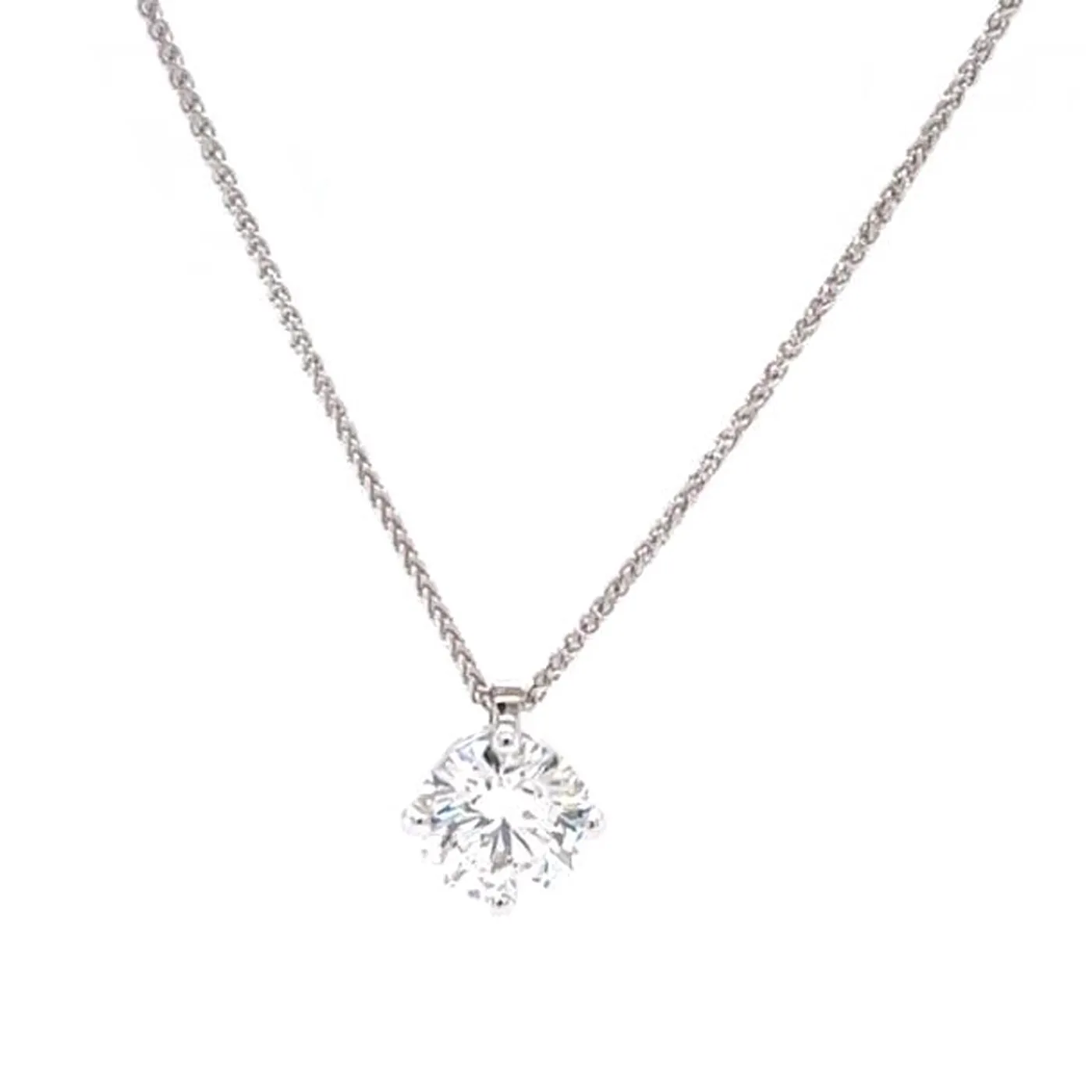 IGI 1.60ct Round Natural Diamond J Color?Si1 Clarity Platinum Pendant Necklace