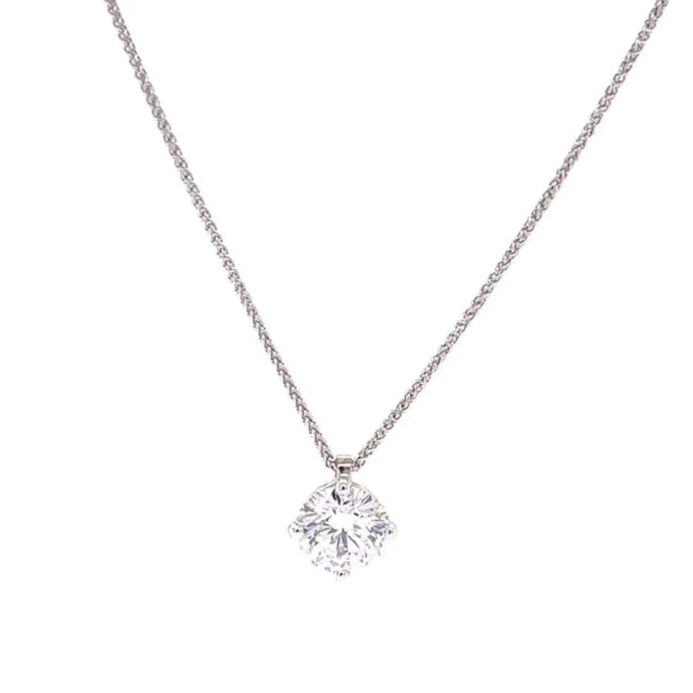 IGI 1.60ct Round Natural Diamond J Color?Si1 Clarity Platinum Pendant Necklace