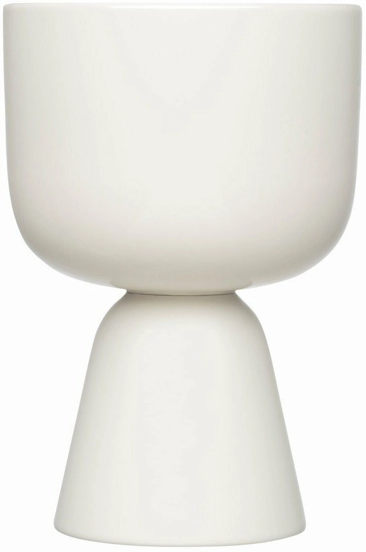 Iittala Nappula Flowerpot White, 23cm dried green plant  