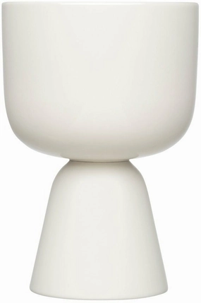 Iittala Nappula Flowerpot White, 23cm dried green plant  