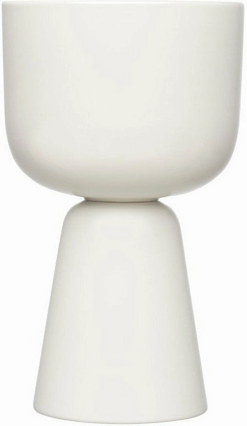 Iittala Nappula Flowerpot White, 26cm dried green plant  