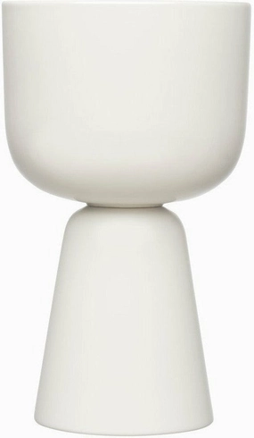 Iittala Nappula Flowerpot White, 26cm dried green plant  