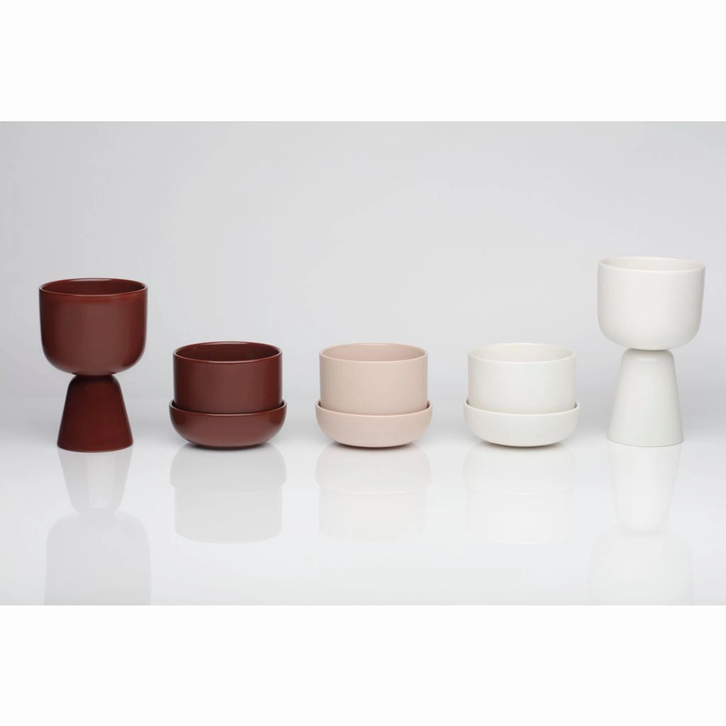 Iittala Nappula Flowerpot With Saucer 170x130mm, Brown
