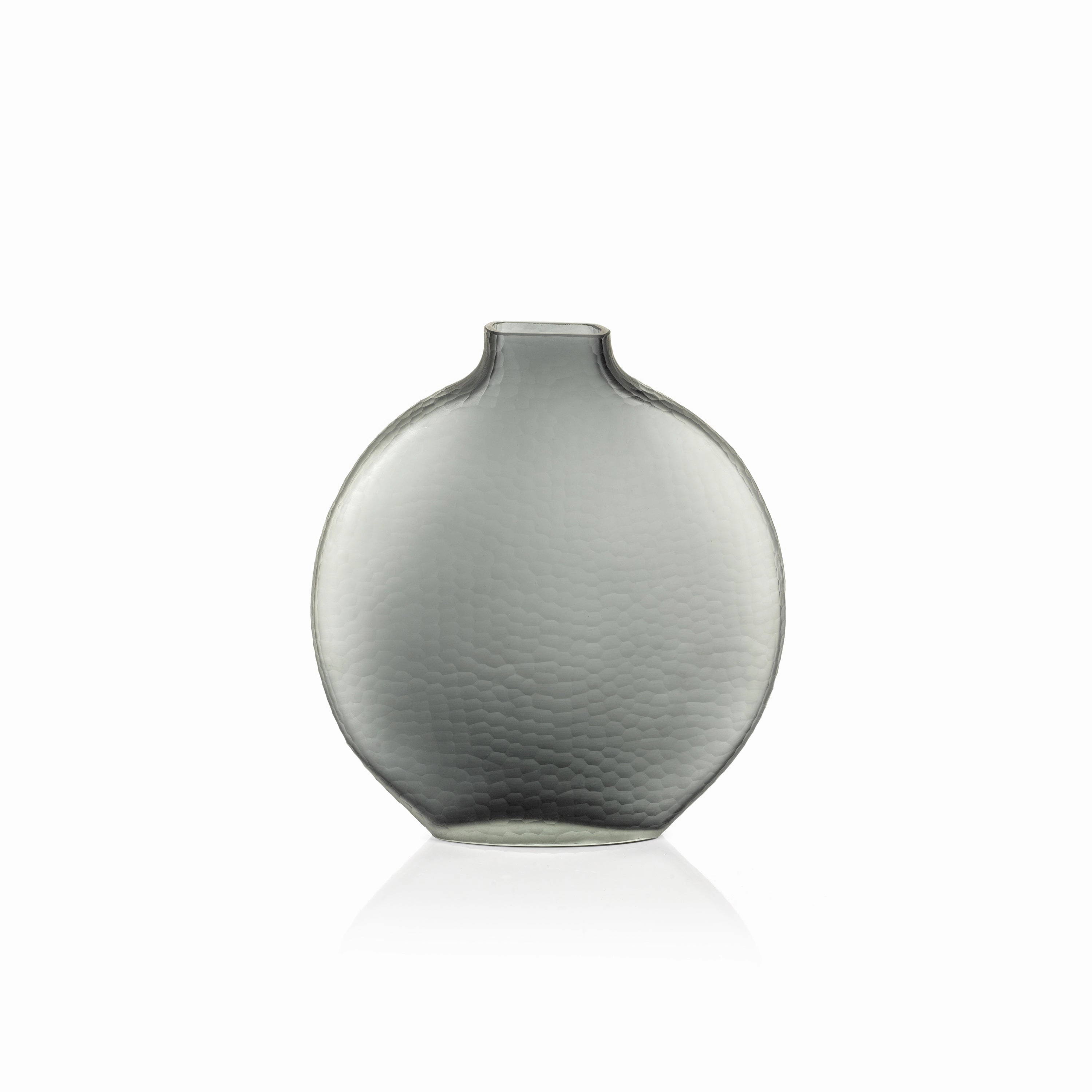 Indigo - Smoke Gray Moon Shape Glass Vase mini ornamental plant  