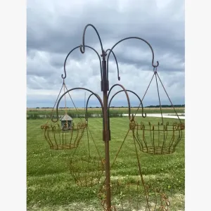 Iron 8 Hanger Hook Bracket Stand with Base decorative plants  