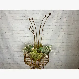 Iron Decorative Metal Focal Point Square Base with Balls decorative plants  