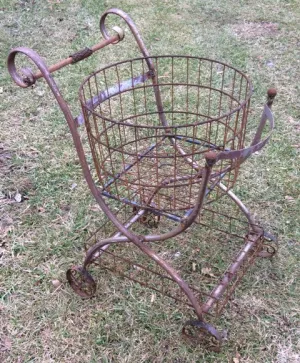 Iron Double Basket Cart decorative plants  