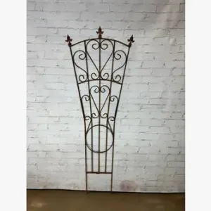 Iron Fancy Heart Trellis with Three Finials Plant Support decorative plants  