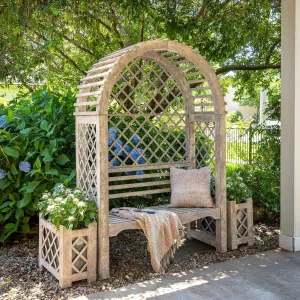Iron Garden Trellis with Bench dried flowers  