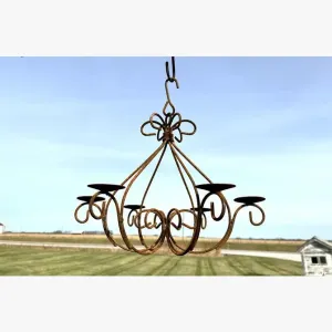 Iron Lola Chandelier Non Electric Candle Holder decorative plants  
