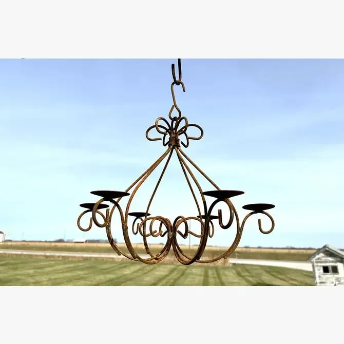 Iron Lola Chandelier Non Electric Candle Holder decorative plants  