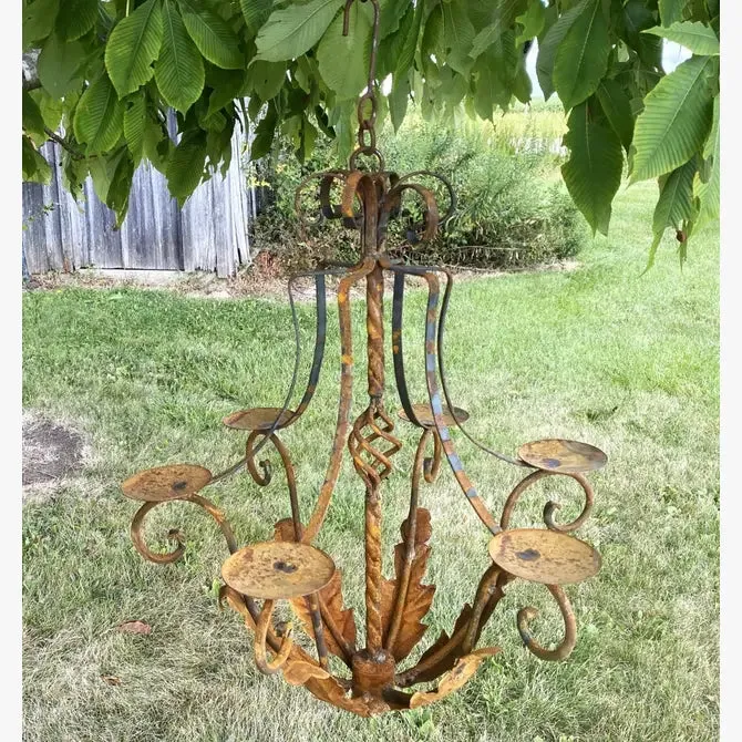 Iron Naples Candle Chandelier Decor