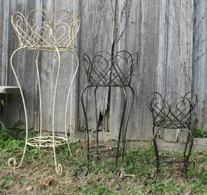 Iron Planters Loopy Design with Bottom Shelf Set of 3 decorative plants  