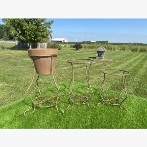Iron Pot Holder or Gazing Ball Stand Various Sizes decorative plants  