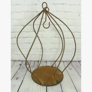 Iron Swirl Design Hanging Shelf with S Hook Attached decorative plants  