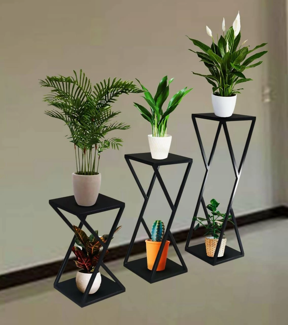 IRON PLANTER STAND S/3 WITHOUT POT
