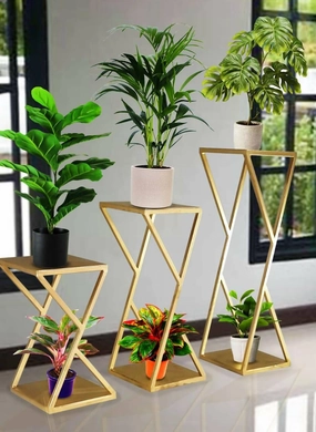 IRON PLANTER STAND S/3 WITHOUT POT cactus succulent plant  