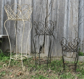 Iron Planters Loopy Design with Bottom Shelf Set of 3 cactus succulent plant  