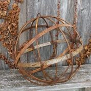 Iron Strap & Wire Sphere Ball Yard Dcor Hanging Sphere