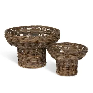 Island Palm Decorative Pedestal Set dried flowers  