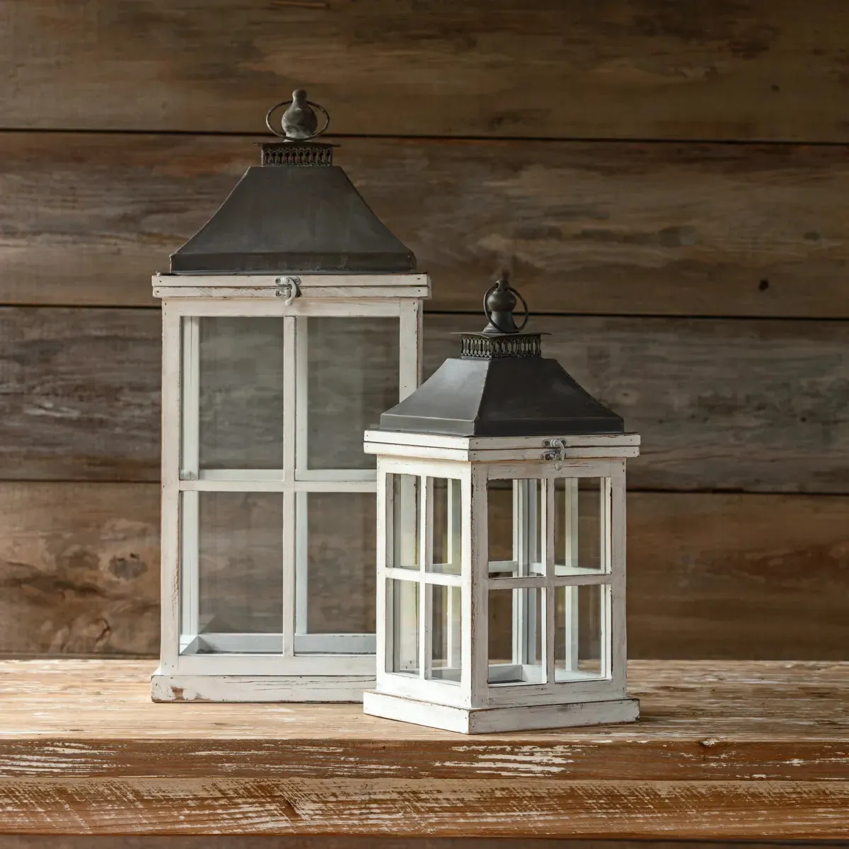 Jardin Blanc Lantern Set dried flowers  