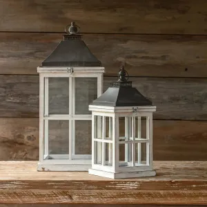 Jardin Blanc Lantern Set dried flowers  