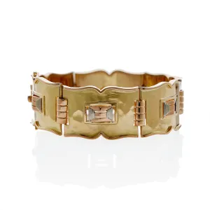 Jean Despr??s French Modernist Tri-color Gold Bracelet