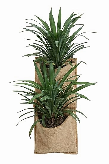 Jute 2 Pocket Vertical Hanging Planter