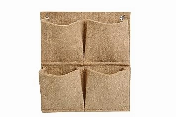 Jute 4 Pocket Vertical Hanging Planter