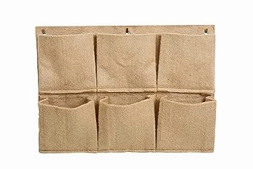 Jute 6 Pocket Horizontal Hanging Planter