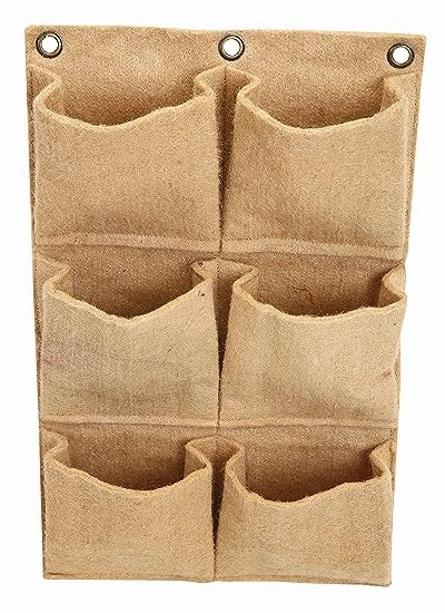 Jute 6 Pocket Vertical Hanging Planter