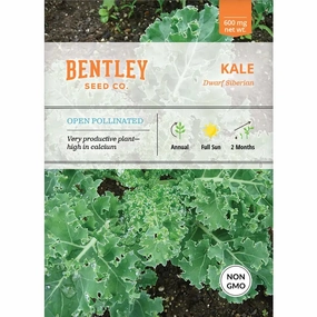 Kale, Dwarf Siberian Seed Packet floating plant shelf  