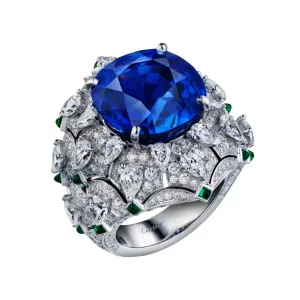 KDY-B198017 full diamond luxury water drop hollow fan-shaped stitching ring 17#