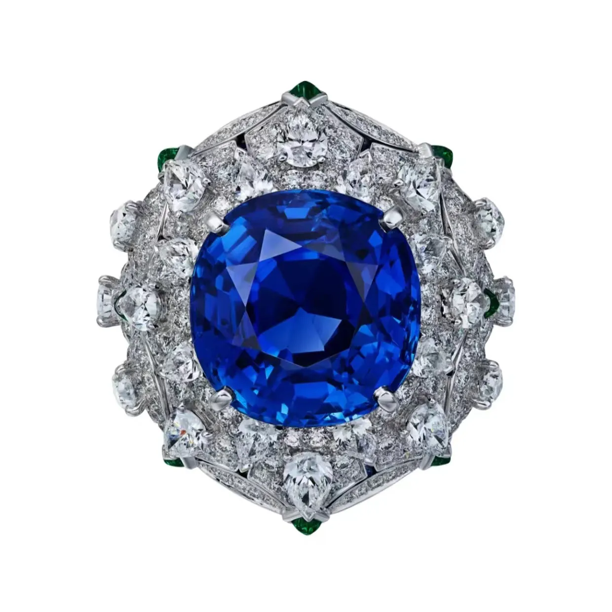 KDY-B198017 full diamond luxury water drop hollow fan-shaped stitching ring 17#