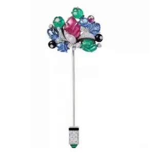 KDY-C1327430 special-shaped stone flower brooch