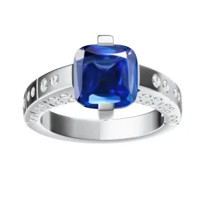 KDY-K4157722 cushion stone flat straight arm (guest version) ring
