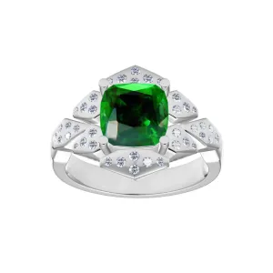 KDY-N827759 cushion stone emerald ring 13#