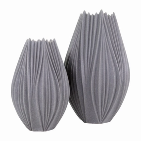 Kembar - Gray Duo Vases (Set of 2) mini ornamental plant  