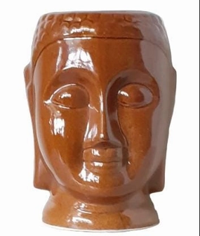 Khurja Buddha Wall Hanging Brown tall green plant  
