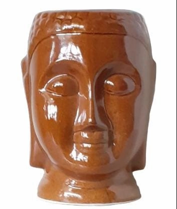 Khurja Buddha Wall Hanging Brown tall green plant  