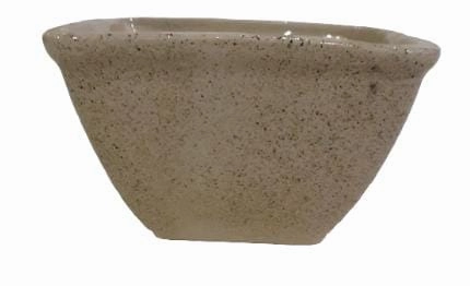 Khurja Ceramic Square Taupe  Pot tall green plant  
