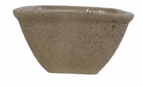 Khurja Ceramic Square Taupe  Pot tall green plant  