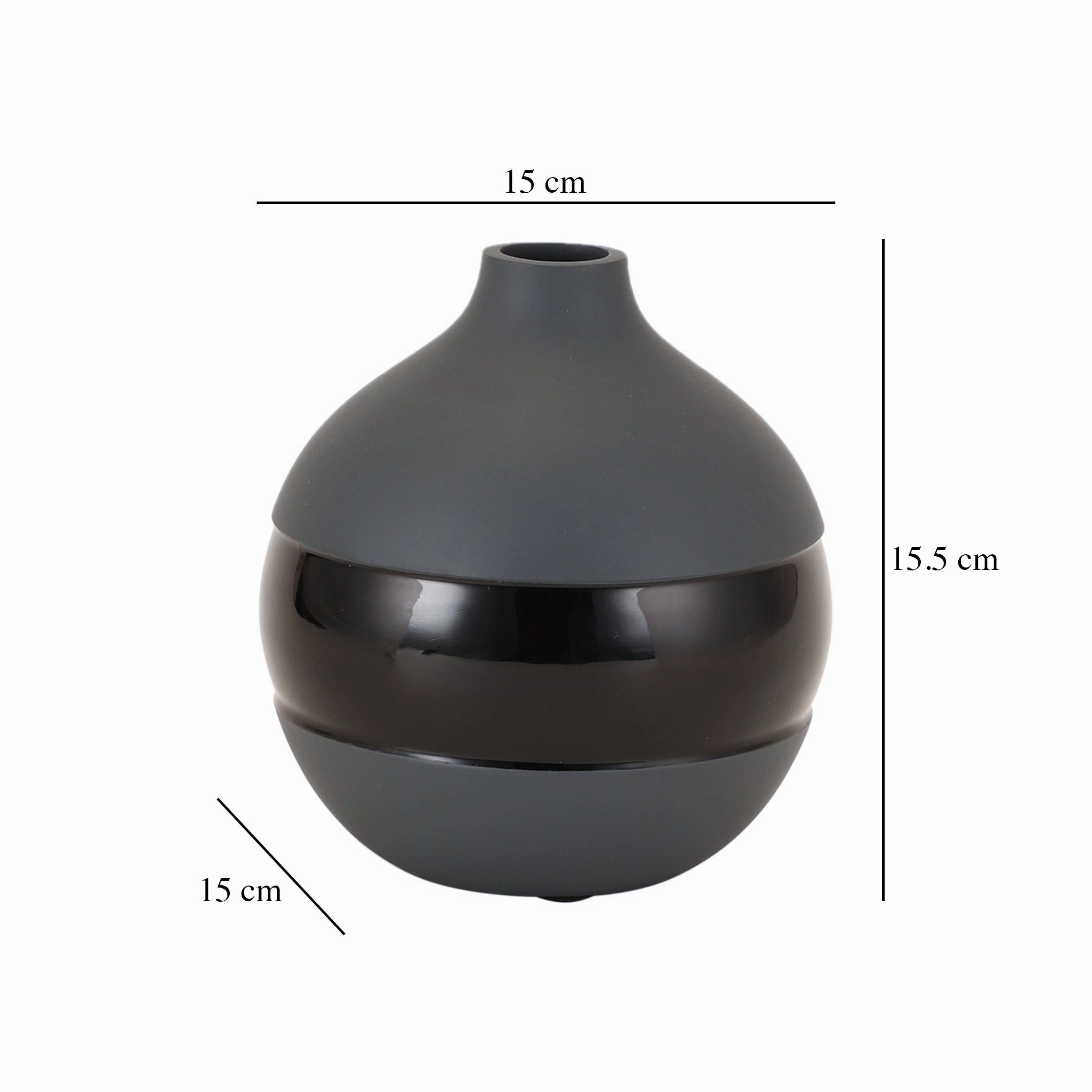 Klova Graphite Vase with Black Enamel