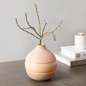 Klova Peach Enamel Vase outdoor greenery  