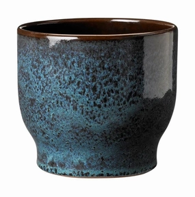 Knabstrup Keramik Flower Planter ? 16,5 Cm, Ocean Green dried green plant  